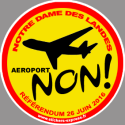 Non au référendum pour l'aéroport deNotre Dame des Landes - 10cm - 