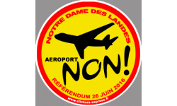 Autocollant (sticker): Non au referendum pour l'aeroport de Notre Dame des Landes