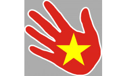 Autocollant (sticker): drapeau viet nam main