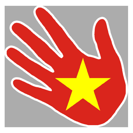 Autocollant (sticker): drapeau viet nam main