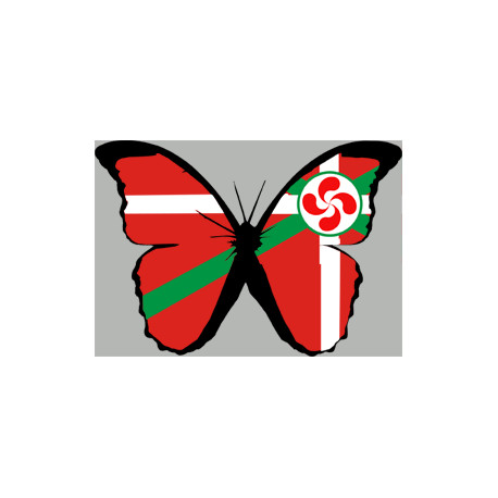 Effet papillon Basque - 15x10,5cm - Autocollant(sticker)