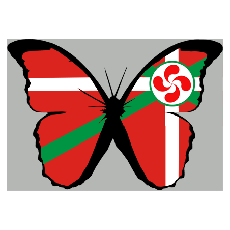 Effet papillon Basque - 15x10,5cm - Sticker/autocollant