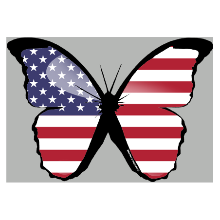 Autocollant (sticker): effet papillon USA