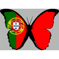 effet papillon Portugais - 15x10.5cm - Sticker/autocollant