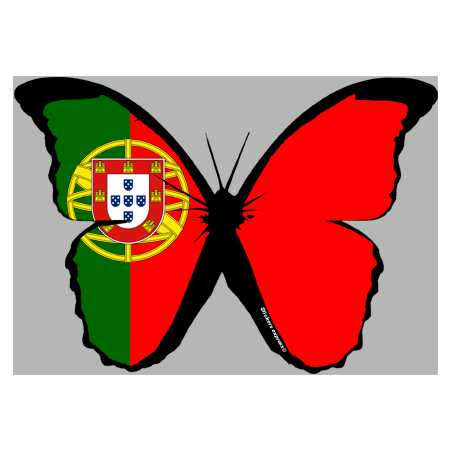 effet papillon Portugais - 15x10.5cm - Sticker/autocollant
