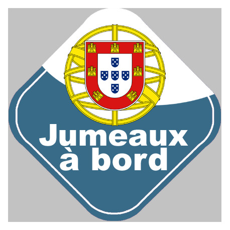 bébé à bord jumeaux Portugais - 10cm - Autocollant(sticker)