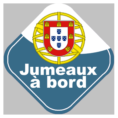 bébé à bord jumeaux Portugais - 10cm - Autocollant(sticker)