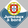 bébé à bord jumeaux Portugais - 10cm - Autocollant(sticker)