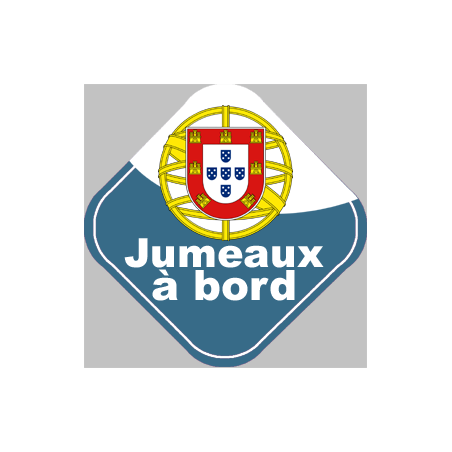 bébé à bord jumeaux Portugais - 10cm - Sticker/autocollant
