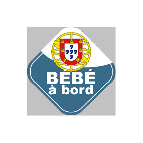 Autocollant (sticker): bebe a bord gars d'origine Portugaise