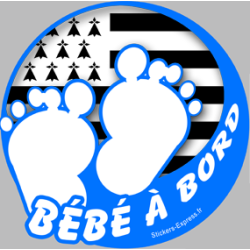 Bébé à bord breton garçon - 15cm - Sticker/autocollant