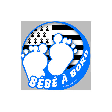 Bébé à bord breton garçon - 15cm - Autocollant(sticker)