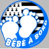 Bébé à bord breton garçon - 15cm - Sticker/autocollant