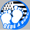 Bébé à bord breton garçon (15x15cm) - Autocollant(sticker)