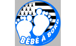 Bébé à bord breton garçon (15x15cm) - Autocollant(sticker)