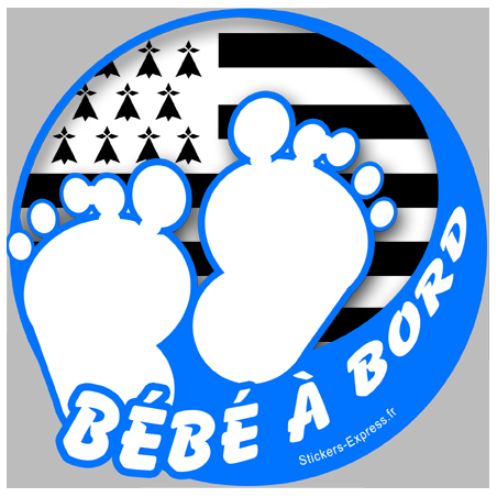 Bébé à bord breton garçon - 15cm - Sticker/autocollant