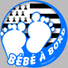 Bébé à bord breton garçon - 15cm - Sticker/autocollant