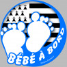 Bébé à bord breton garçon - 15cm - Autocollant(sticker)