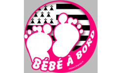 bébé à bord bretonne fille - 10cm - Autocollant(sticker)