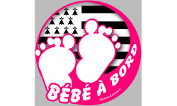 bébé à bord bretonne fille - 10cm - Autocollant(sticker)