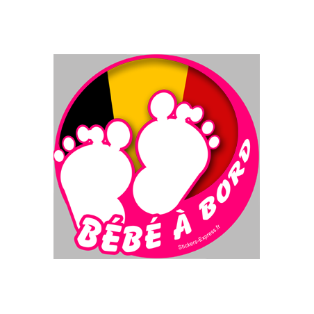 Autocollant (sticker): bebe a bord belge fille