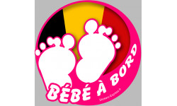 bébé à bord belge fille  - 15cm - Autocollant(sticker)