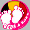 bébé à bord belge fille  - 15cm - Autocollant(sticker)