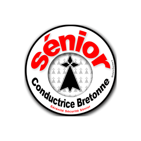 Conductrice Sénior Bretonne Hermine -15cm - Sticker/autocollant