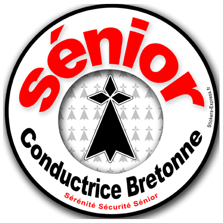 Conductrice Sénior Bretonne Hermine -15cm - Sticker/autocollant