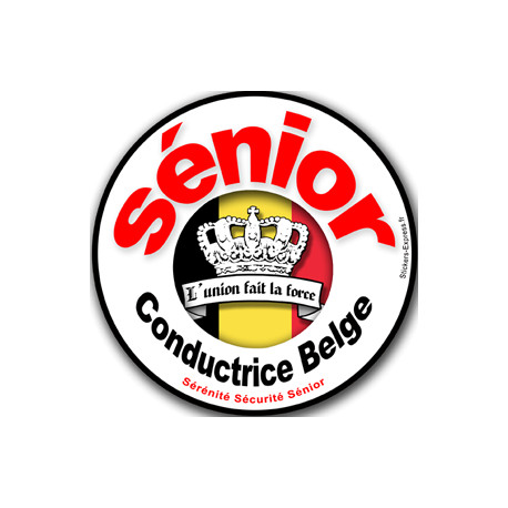 Autocollant (sticker):conductrice Sénior Belge