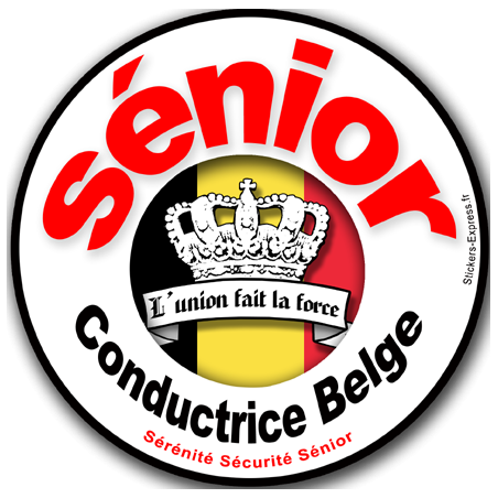 Conductrice Sénior Belge - 10x10cm - Sticker/autocollant