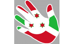 Autocollant (sticker): drapeau Burundi main