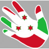 Autocollant (sticker): drapeau Burundi main