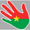 Autocollant (sticker): drapeau Burkina Faso main