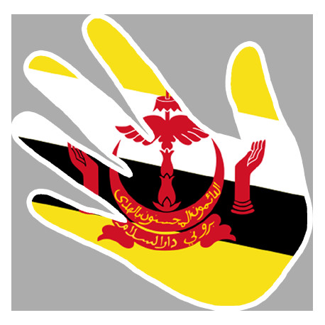 Autocollant (sticker): drapeau Brunei  main