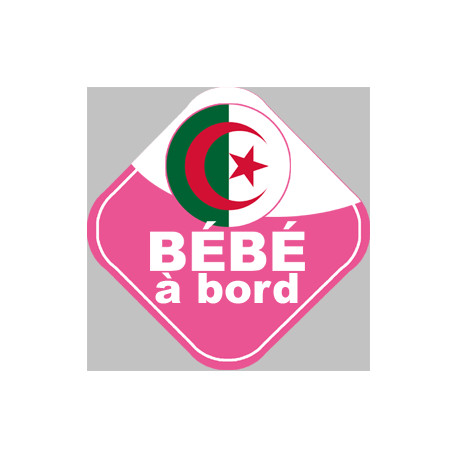 bébé à bord d'origine Algérienne - 15x15cm - Autocollant(sticker)
