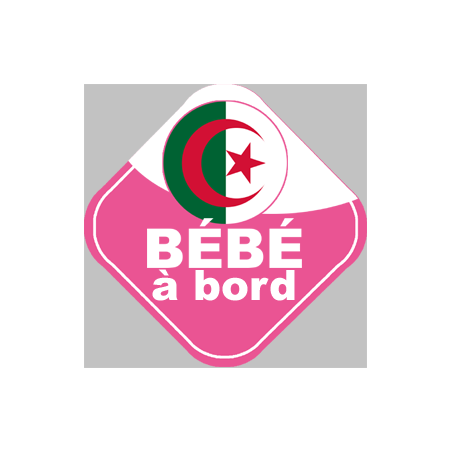 bébé à bord d'origine Algérienne - 15x15cm - Autocollant(sticker)