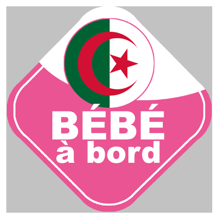 bébé à bord d'origine Algérienne - 15x15cm - Sticker/autocollant