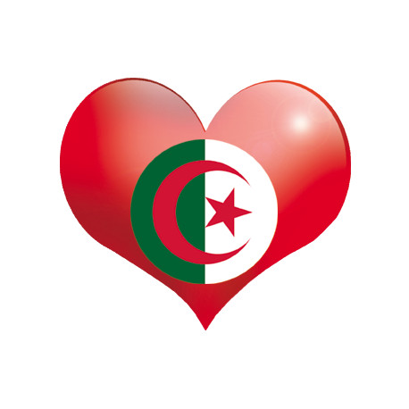 Autocollant (sticker): Autocollant coeur Algerien
