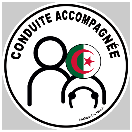 Autocollant (sticker): conduite accompagnee Algerien