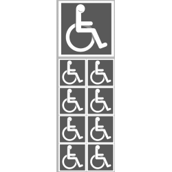 handicap moteur gris - 1 sticker 10cm / 8 stickers 5cm - Sticker/autoc