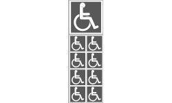 handicap moteur gris - 1 sticker 10cm / 8 stickers 5cm - Autocollant(sticker)