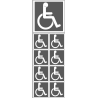 handicap moteur gris - 1 sticker 10cm / 8 stickers 5cm - Sticker/autoc