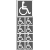 handicap moteur gris - 1 sticker 10cm / 8 stickers 5cm - Autocollant(sticker)