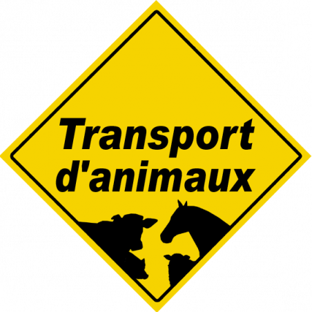 Autocollant (sticker): Transport d'animaux jaune