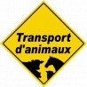 Autocollant (sticker): Transport d'animaux jaune