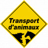 Autocollant (sticker): Transport d'animaux jaune