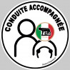 Autocollant (sticker): conduite accompagnee Italien