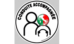 Autocollant (sticker): conduite accompagnee Italien 2
