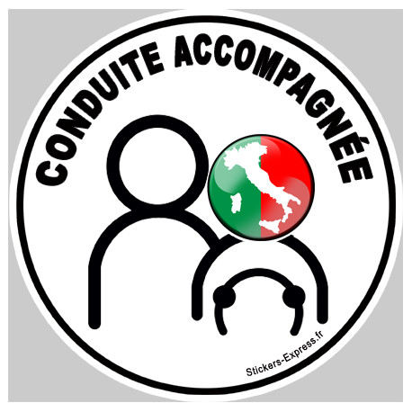 Autocollant (sticker): conduite accompagnee Italien 2